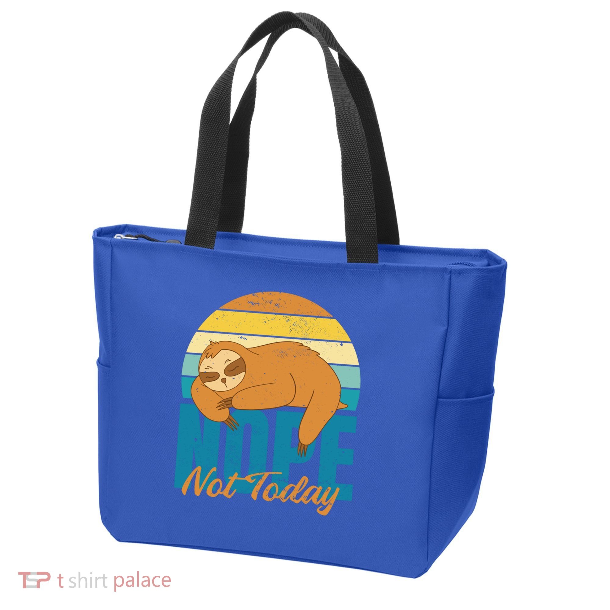 Funny Sloth Nope Not Today Retro Sloth Cute Gift Tote Bag