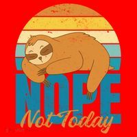 Funny Sloth Nope Not Today Retro Sloth Cute Gift Santa Hat thumb 1