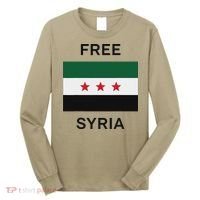 Free Syria New Syrian Flag Syria Freedom Celebration Long Sleeve Shirt thumb 0