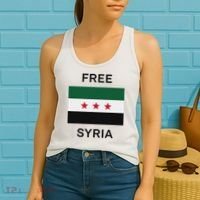 Free Syria New Syrian Flag Syria Freedom Celebration Women's Tank Top thumb 2