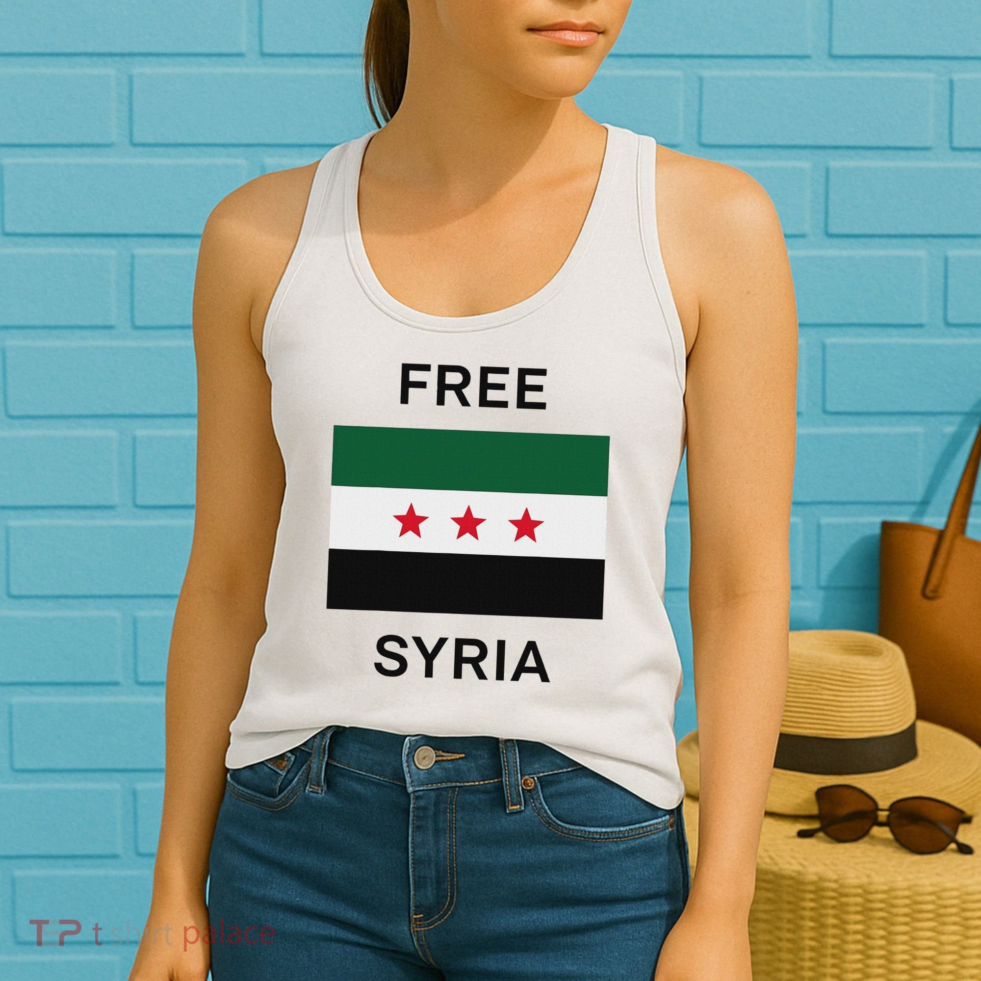 Free Syria New Syrian Flag Syria Freedom Celebration Women's Tank Top