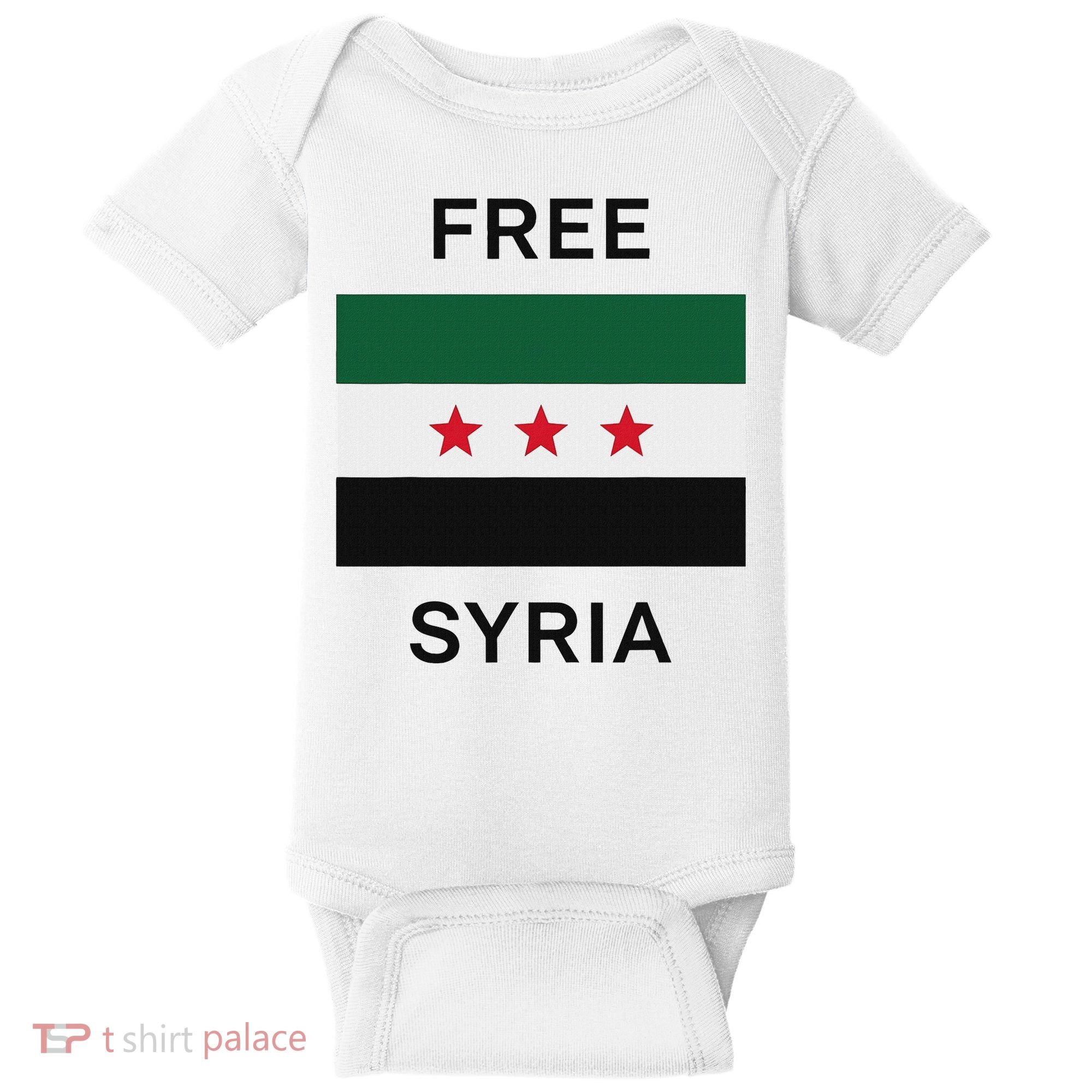 Free Syria New Syrian Flag Syria Freedom Celebration Baby Bodysuit