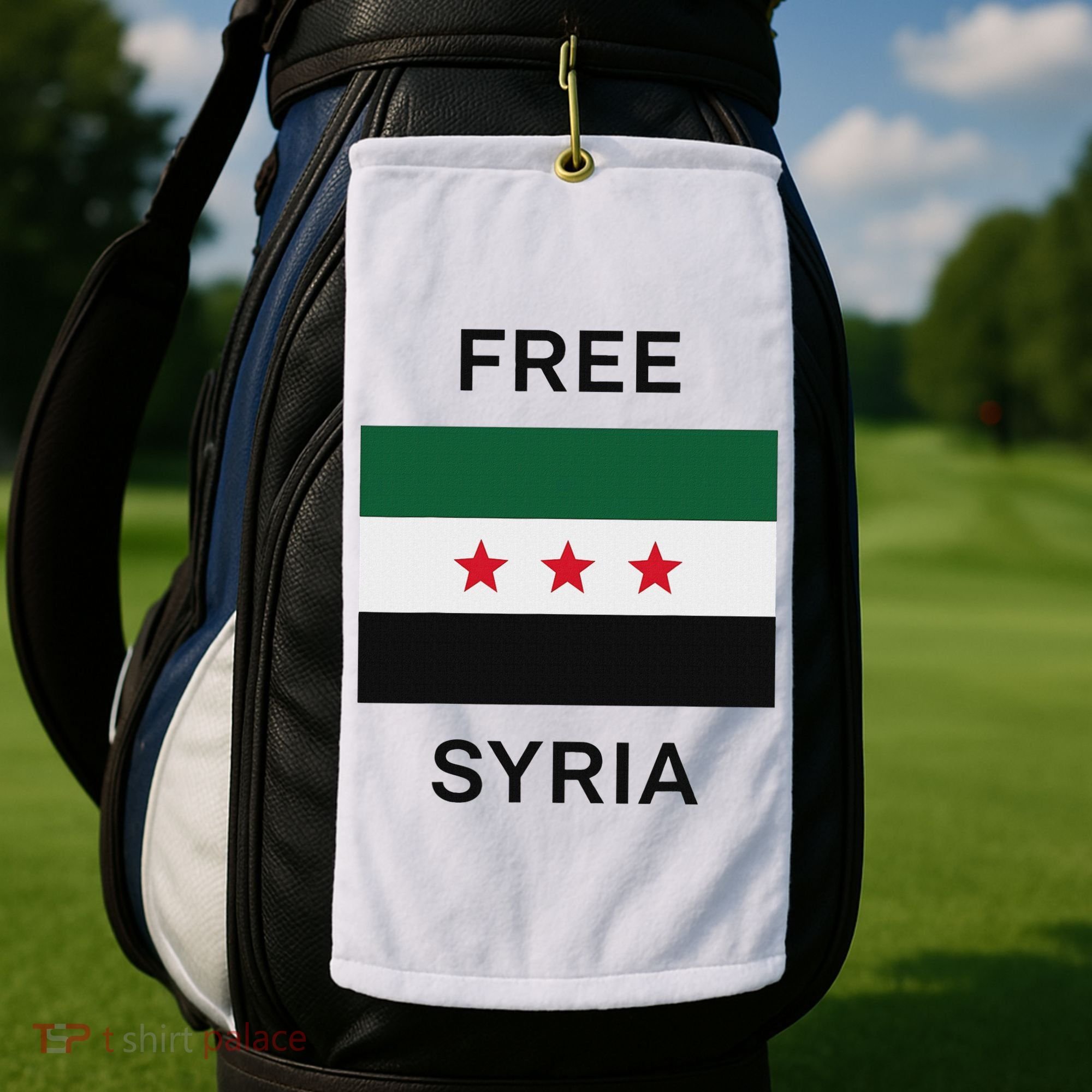 Free Syria New Syrian Flag Syria Freedom Celebration Golf Towel
