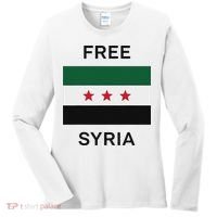 Free Syria New Syrian Flag Syria Freedom Celebration Women's Long Sleeve Shirt thumb 0