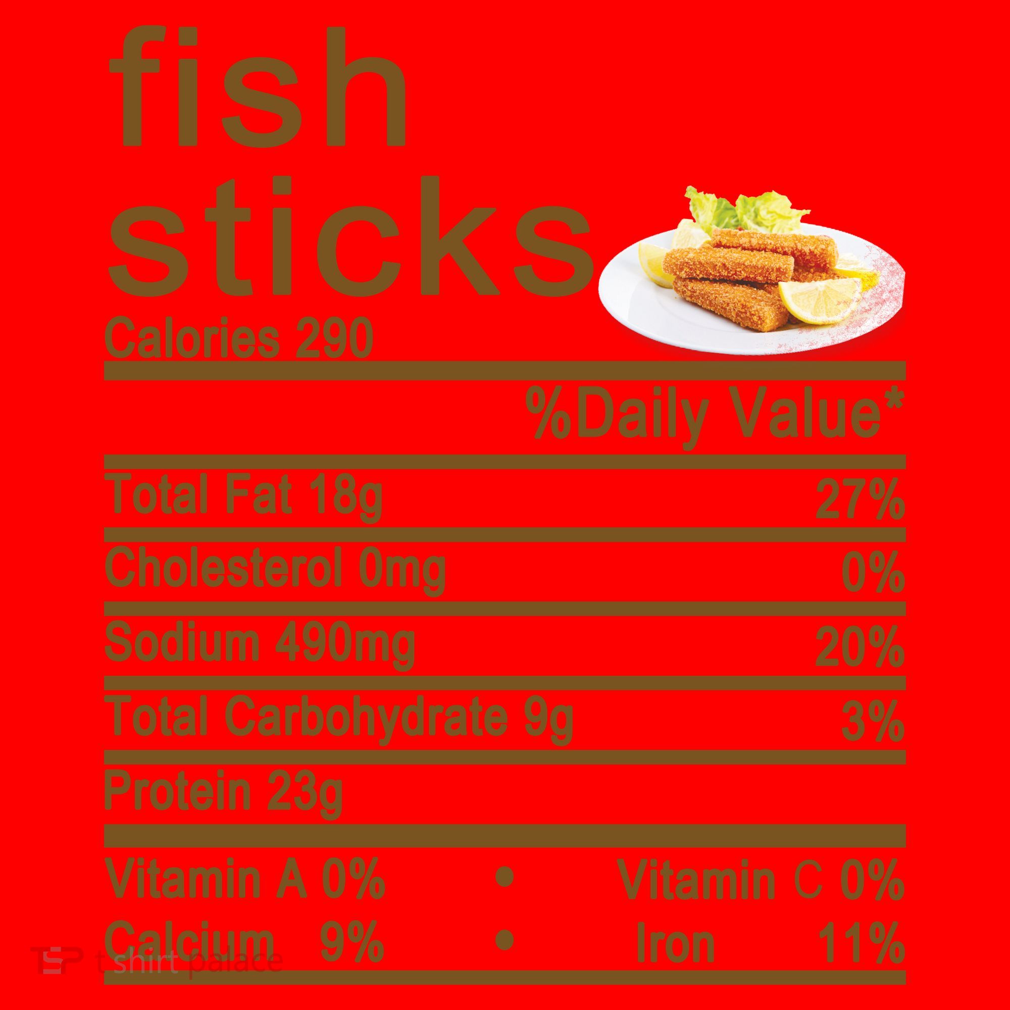 Fish Sticks Nutrition Facts Label Santa Hat