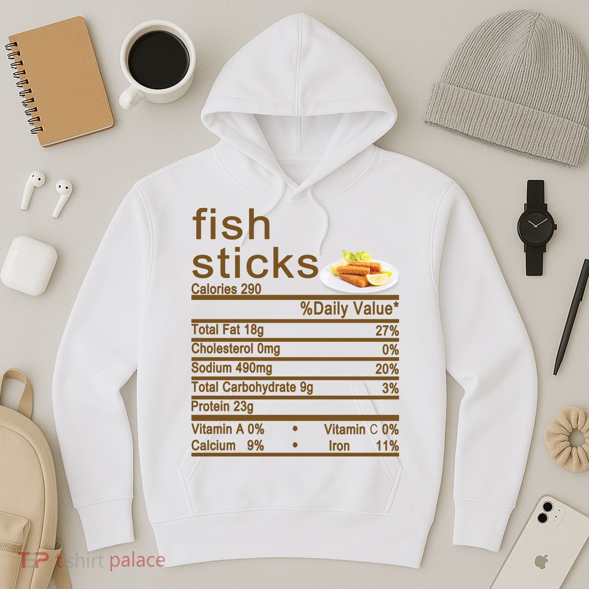 Fish Sticks Nutrition Facts Label Hoodie