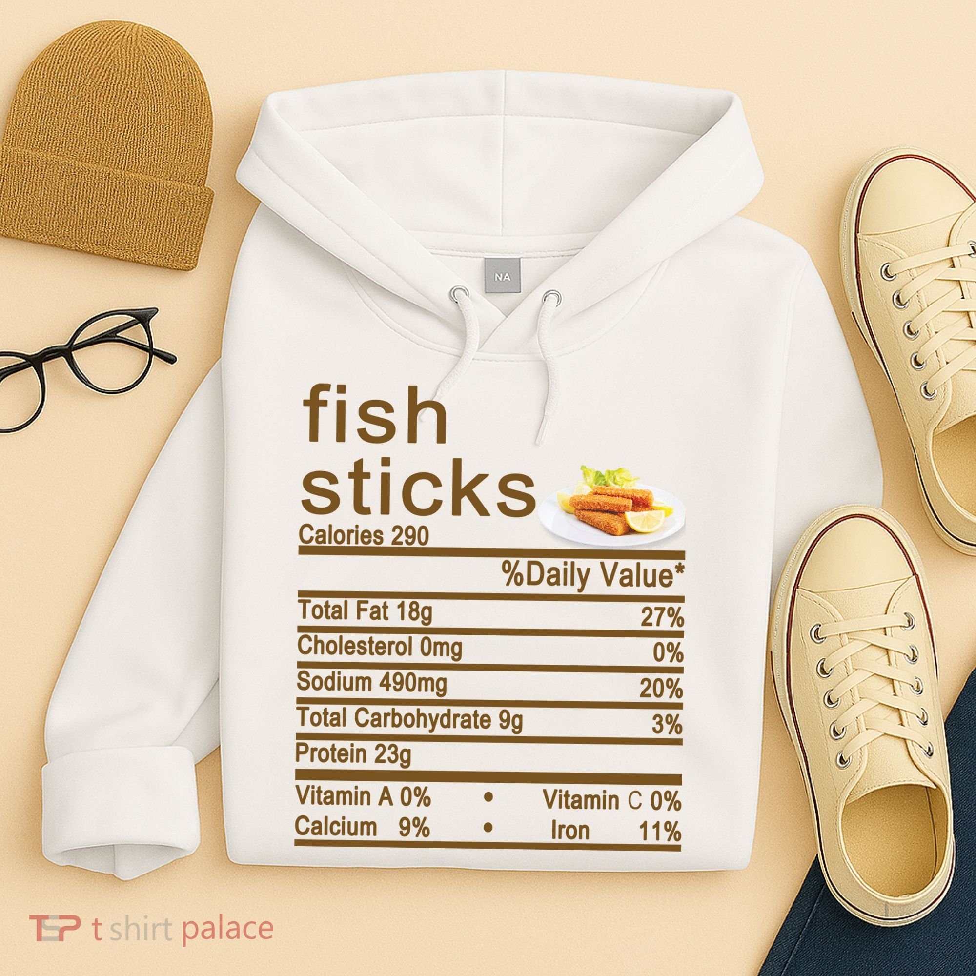 Fish Sticks Nutrition Facts Label Hoodie