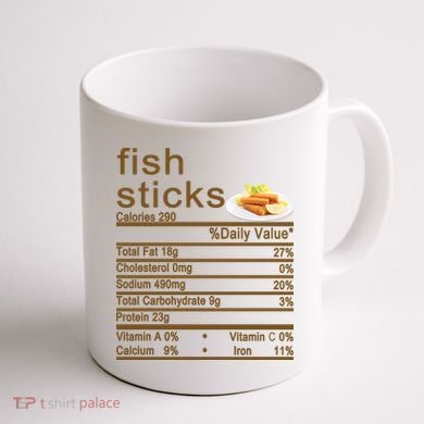 Fish Sticks Nutrition Facts Label Coffee Mug back