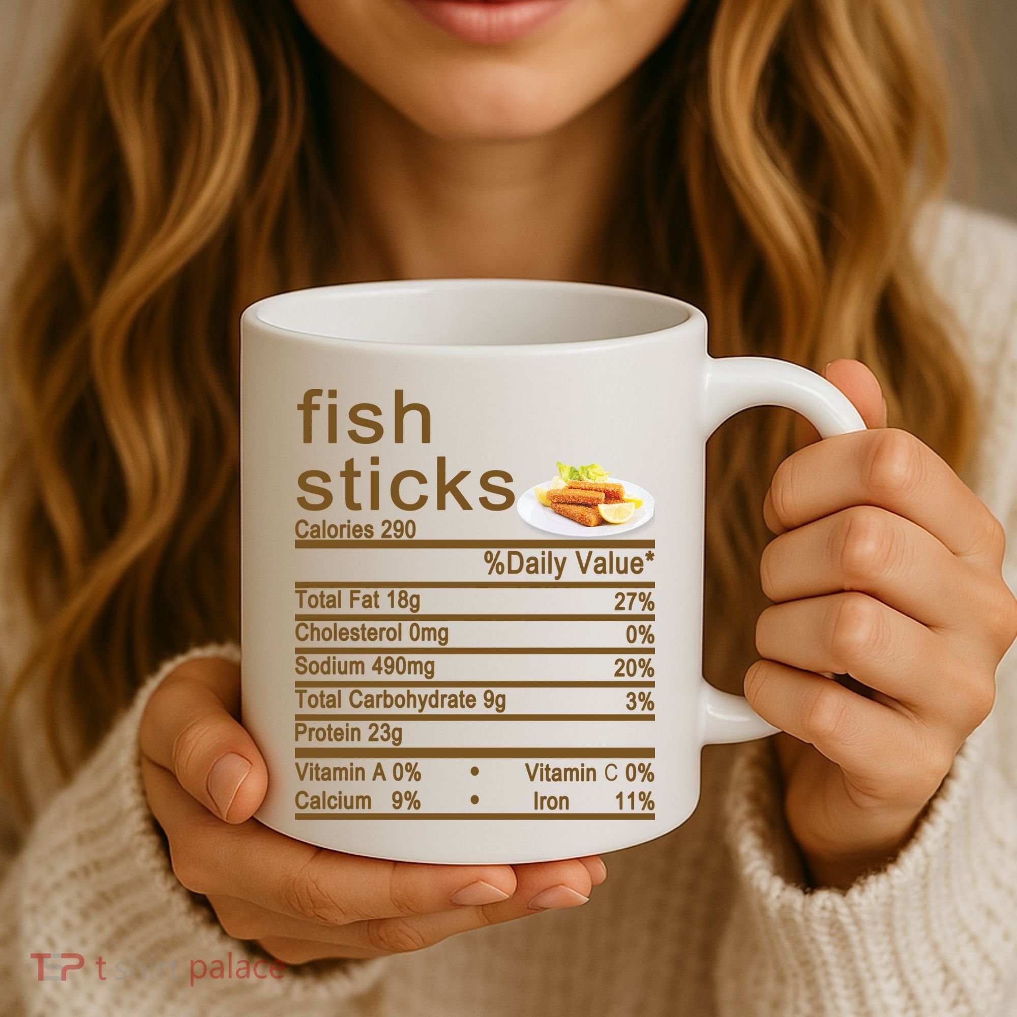 Fish Sticks Nutrition Facts Label Coffee Mug