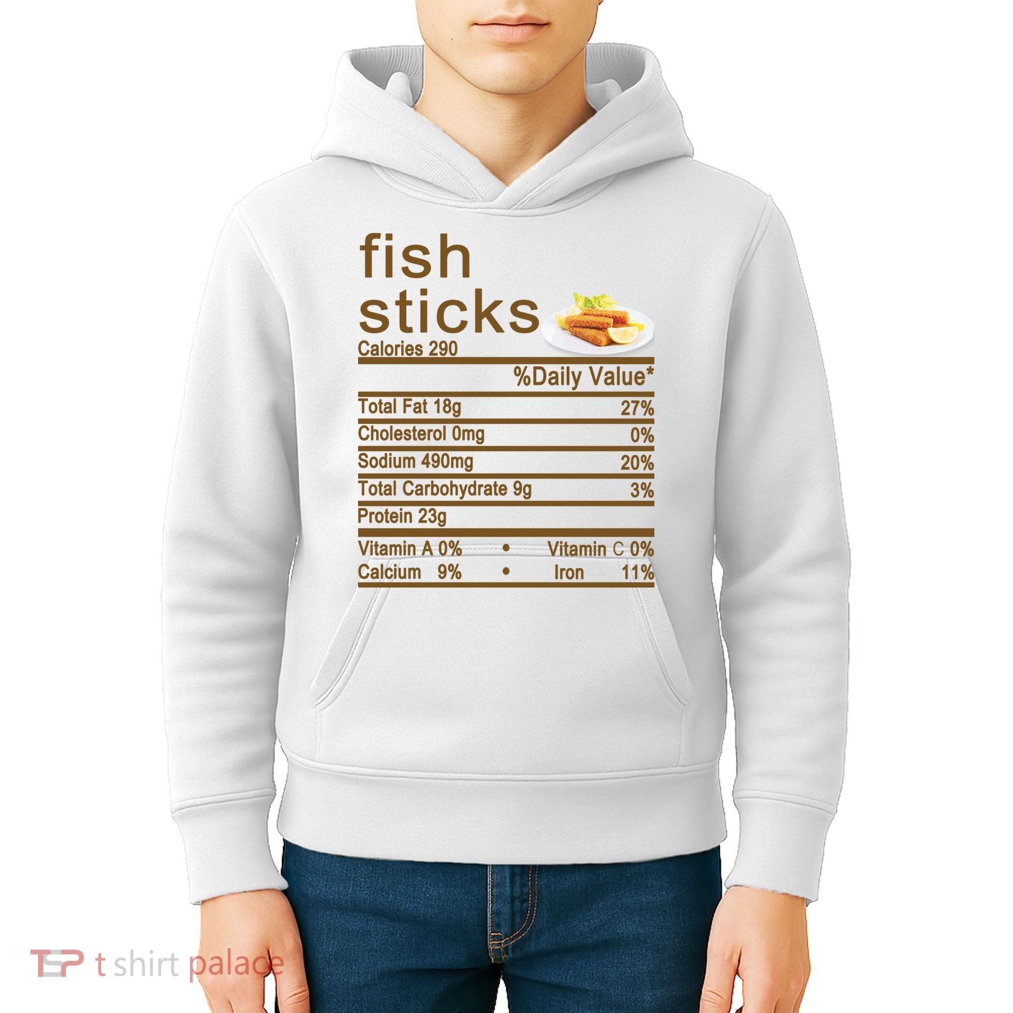 Fish Sticks Nutrition Facts Label Kids Hoodie