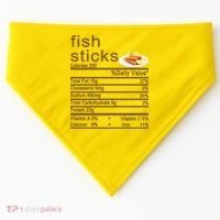 Fish Sticks Nutrition Facts Label USA-Made Doggie Bandana thumb 0