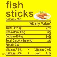 Fish Sticks Nutrition Facts Label USA-Made Doggie Bandana thumb 2
