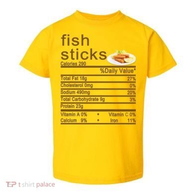 Fish Sticks Nutrition Facts Label Toddler T-Shirt