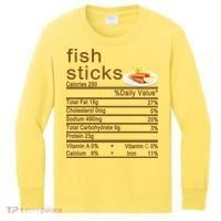 Fish Sticks Nutrition Facts Label Kids Long Sleeve Shirt thumb 0