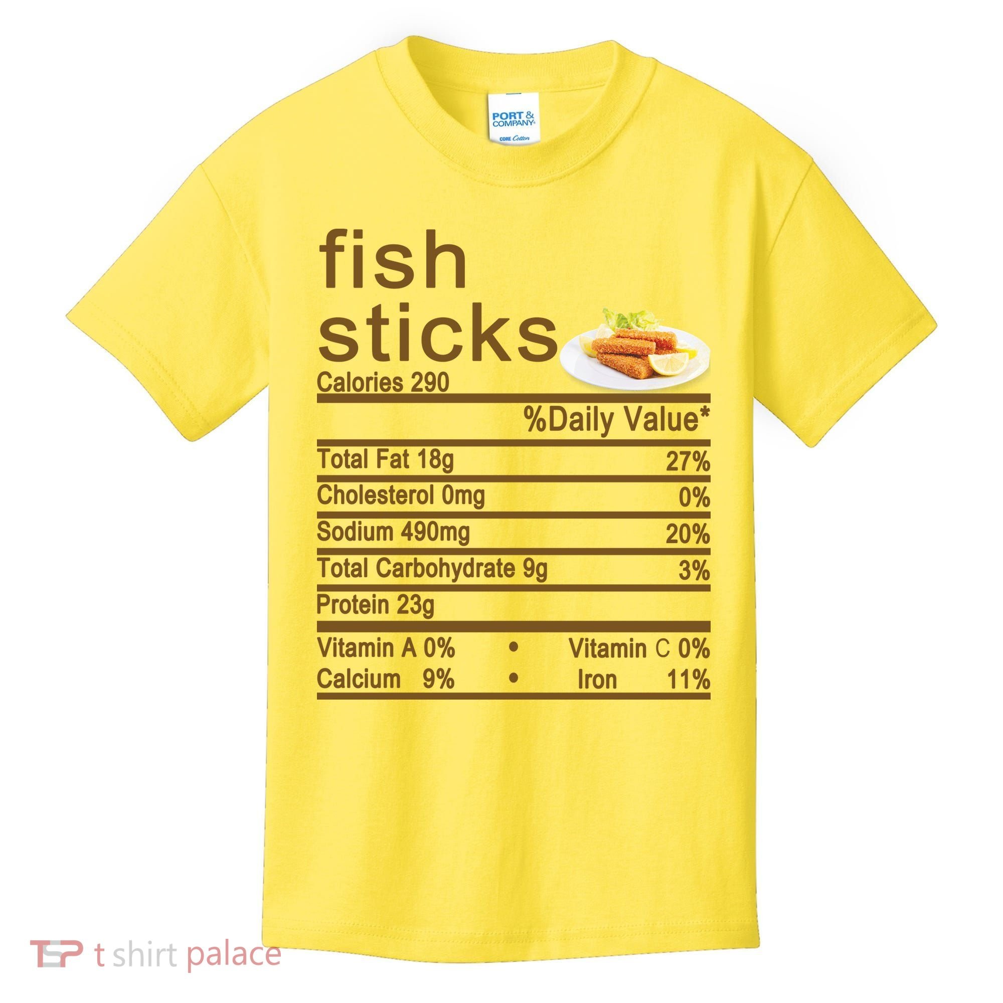 Fish Sticks Nutrition Facts Label Kids T-Shirt