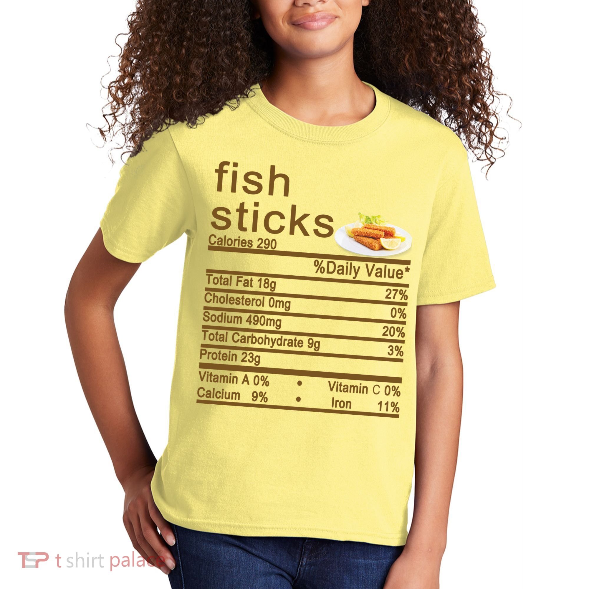 Fish Sticks Nutrition Facts Label Kids T-Shirt