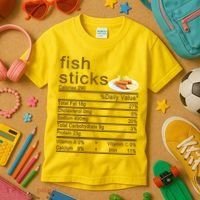Fish Sticks Nutrition Facts Label Kids T-Shirt thumb 3