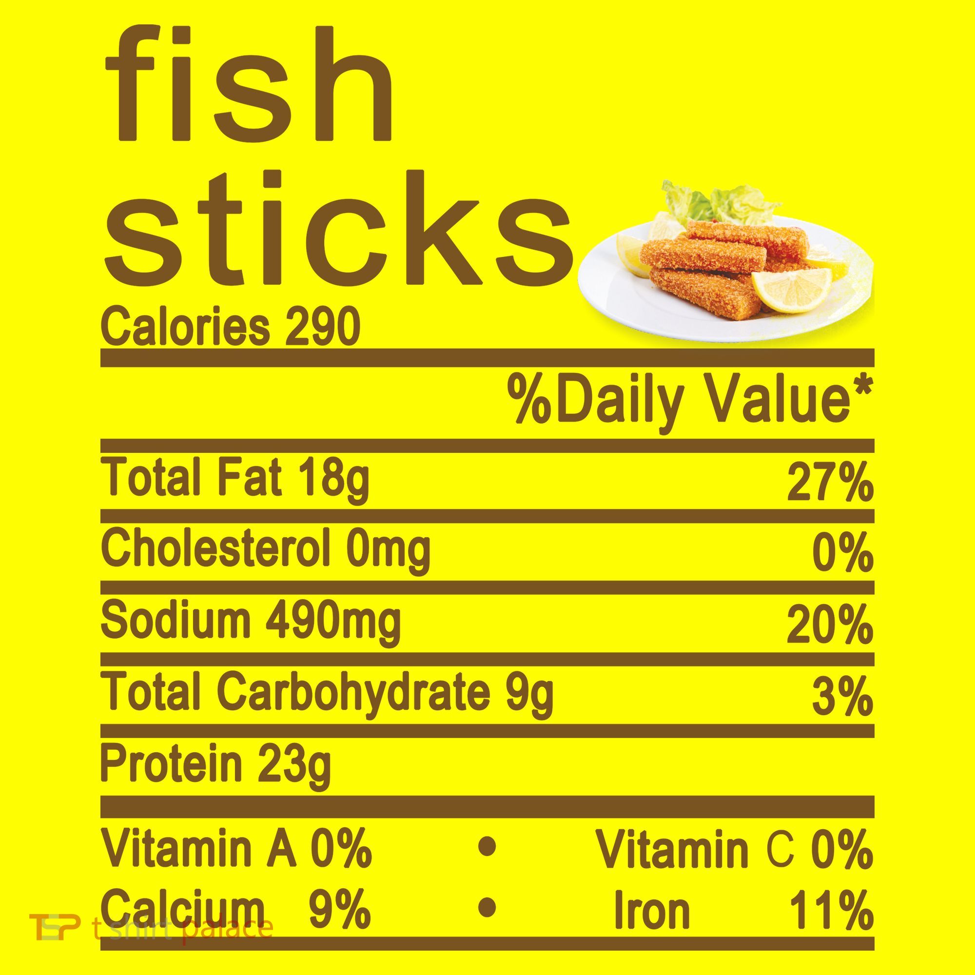 Fish Sticks Nutrition Facts Label Kids T-Shirt