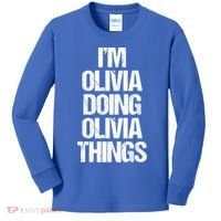 Funny Saying Name Olivia Cute Gift Kids Long Sleeve Shirt thumb 0