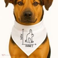 Funny Science Nerd Duck Rabbit Physics Math Geek USA-Made Doggie Bandana thumb 1