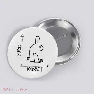 Funny Science Nerd Duck Rabbit Physics Math Geek Button