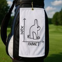 Funny Science Nerd Duck Rabbit Physics Math Geek Golf Towel thumb 2