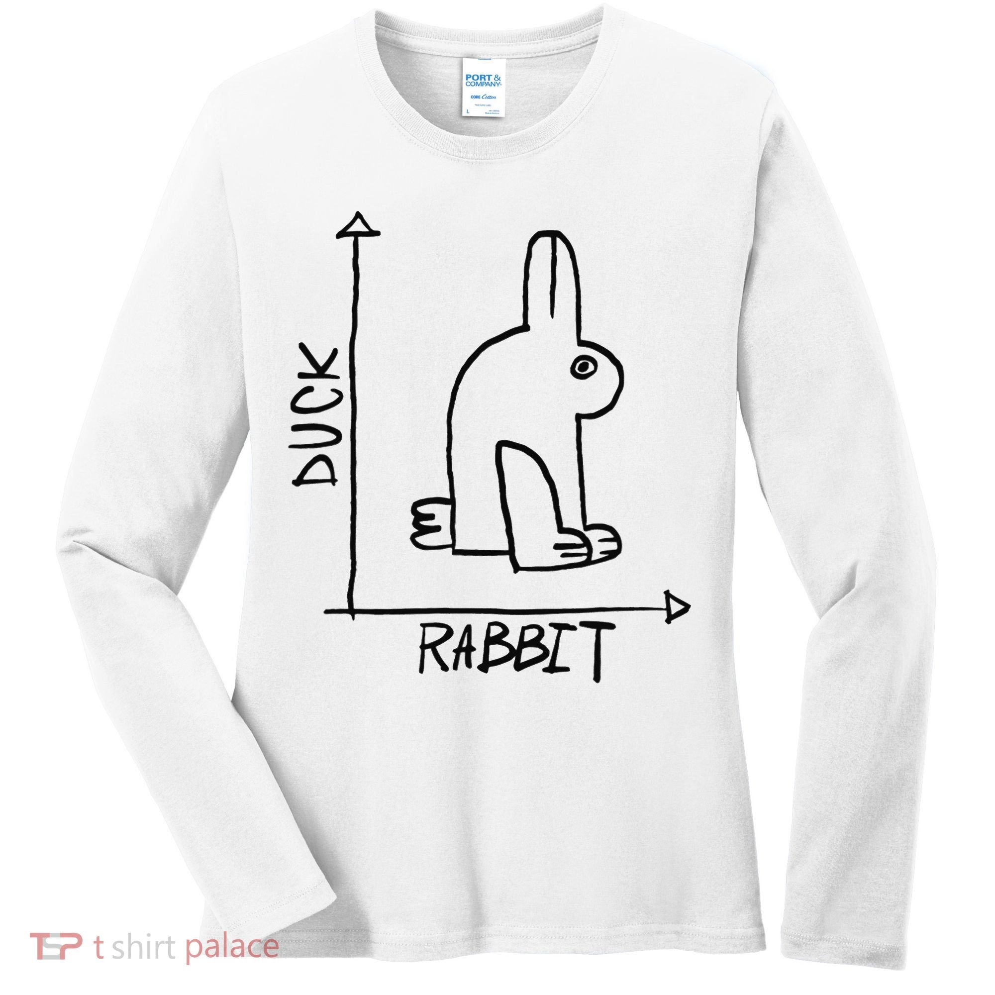 Funny Science Nerd Duck Rabbit Physics Math Geek Women's Long Sleeve Shirt