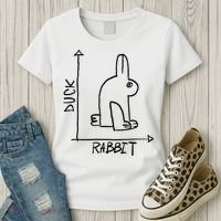 Funny Science Nerd Duck Rabbit Physics Math Geek Women's T-Shirt thumb 3