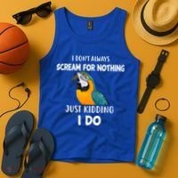 Funny Scream Nothing Blue And Gold Macaw Parrot Bird Funny Gift Tank Top thumb 4
