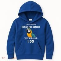 Funny Scream Nothing Blue And Gold Macaw Parrot Bird Funny Gift Kids Hoodie thumb 0