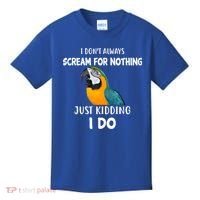 Funny Scream Nothing Blue And Gold Macaw Parrot Bird Funny Gift Kids T-Shirt thumb 0