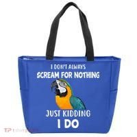 Funny Scream Nothing Blue And Gold Macaw Parrot Bird Funny Gift Tote Bag thumb 0