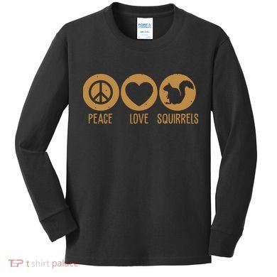 Funny Squirrel Novelty Design Squirrel Lover Kids Long Sleeve Shirt