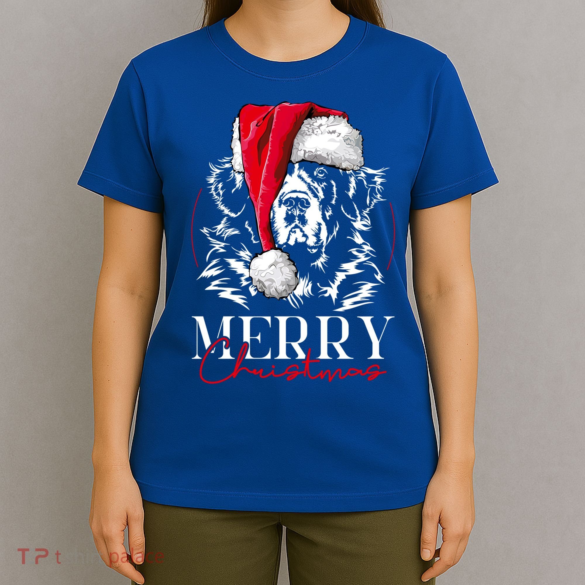 Funny Santa Newfoundland Newfie Merry Christmas Dog Mom Gift T-Shirt