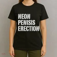 Funny Saying Neon Penisis Erection T-Shirt thumb 4
