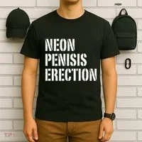 Funny Saying Neon Penisis Erection T-Shirt thumb 6