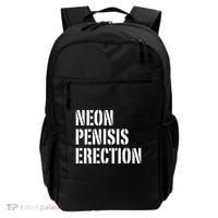 Funny Saying Neon Penisis Erection Backpack thumb 0
