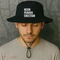 Funny Saying Neon Penisis Erection Bucket Hat thumb 2