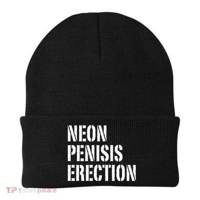 Funny Saying Neon Penisis Erection Beanie