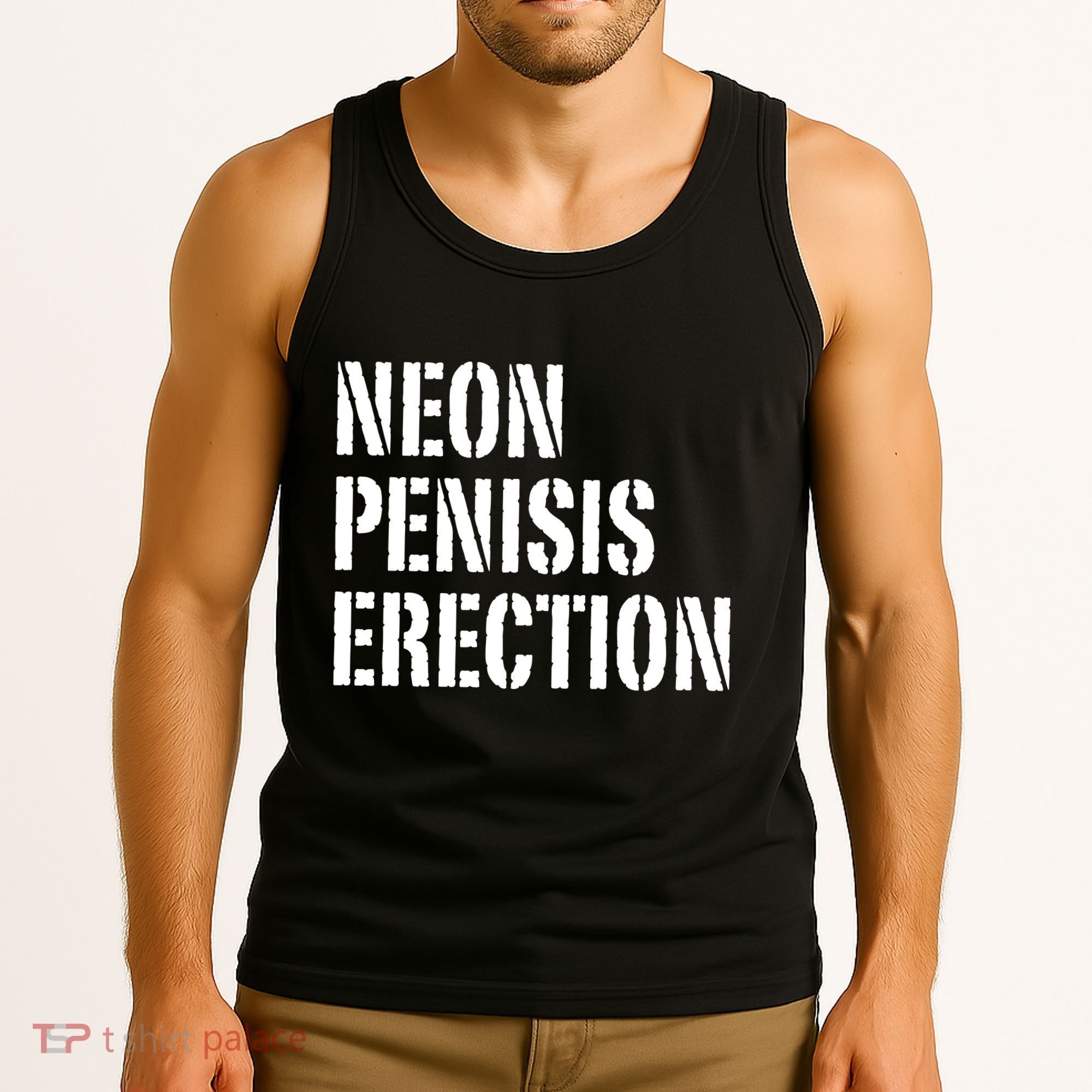 Funny Saying Neon Penisis Erection Tank Top