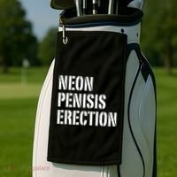 Funny Saying Neon Penisis Erection Golf Towel thumb 2