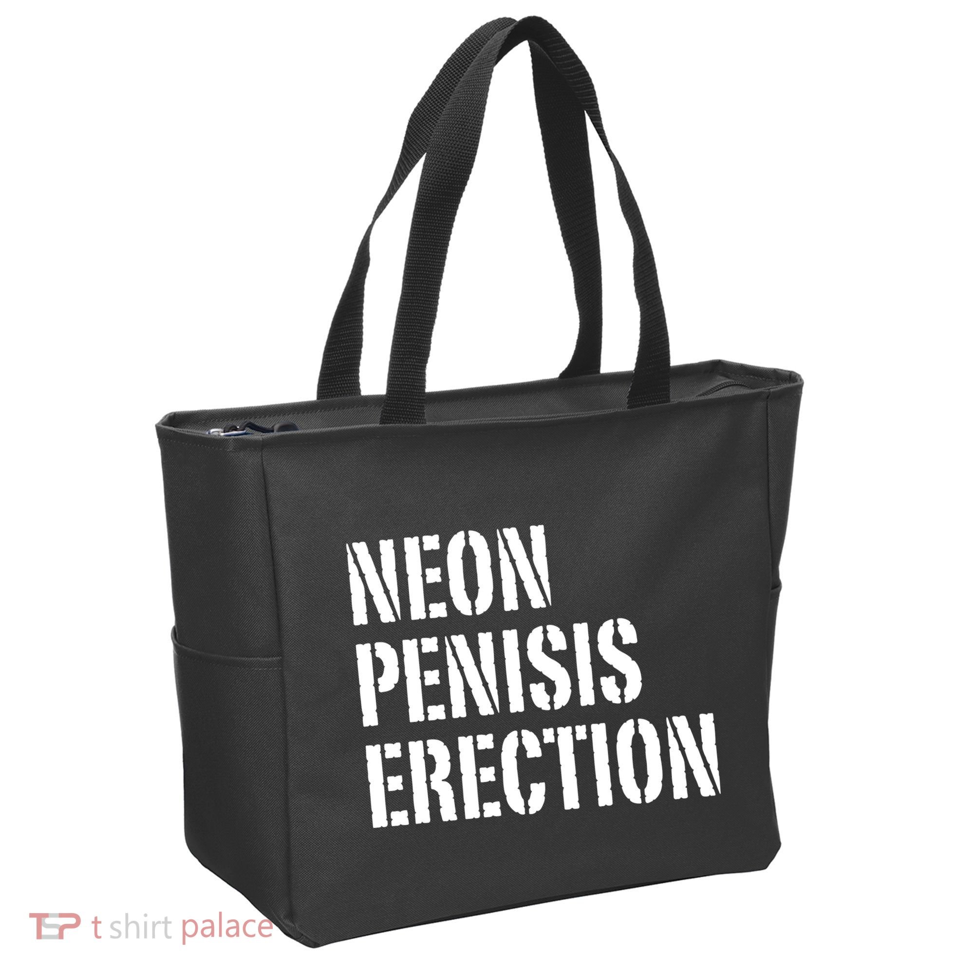 Funny Saying Neon Penisis Erection Tote Bag