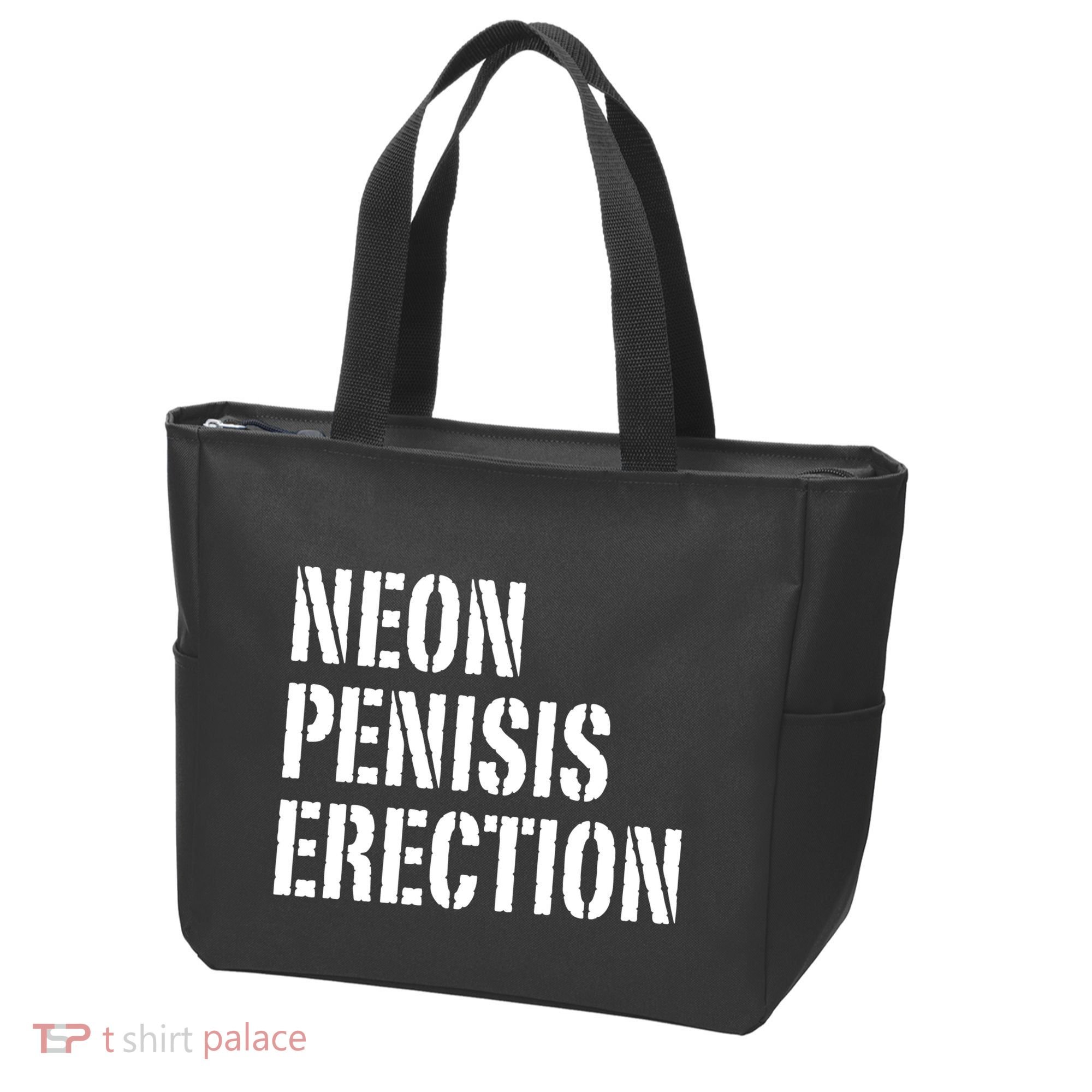 Funny Saying Neon Penisis Erection Tote Bag