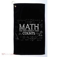 Funny Science Nerd Math The Only Subject That Counts Math Golf Towel thumb 0
