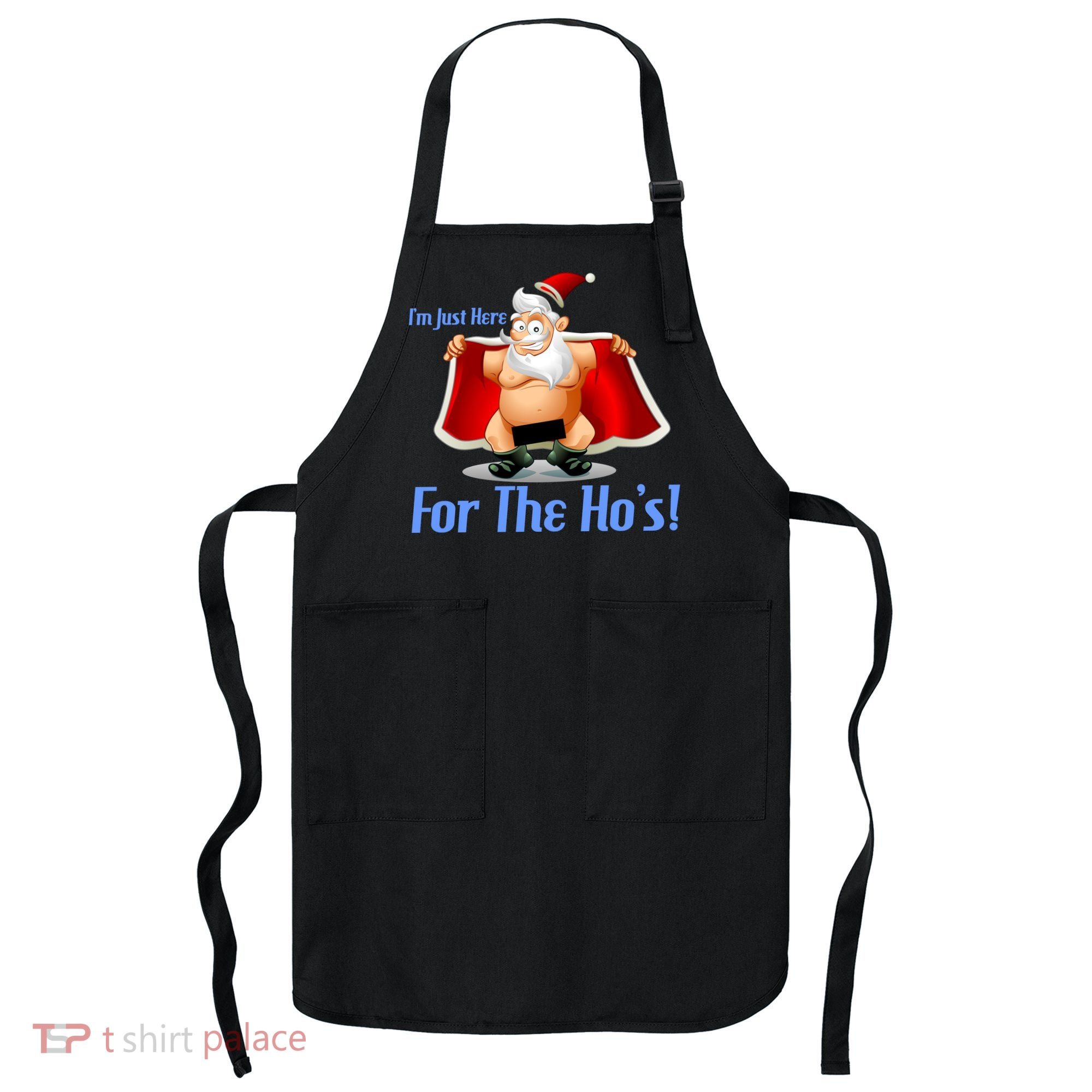 Funny Santa Nude Censored Just Here For The Ho's Apron
