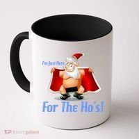Funny Santa Nude Censored Just Here For The Ho's Coffee Mug thumb 0