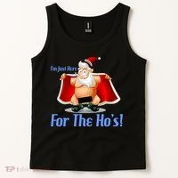 Funny Santa Nude Censored Just Here For The Ho's Tank Top thumb 2