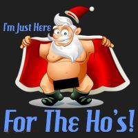 Funny Santa Nude Censored Just Here For The Ho's Golf Towel thumb 3