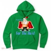 Funny Santa Nude Censored Just Here For The Ho's Hoodie thumb 0