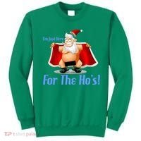 Funny Santa Nude Censored Just Here For The Ho's Sweatshirt thumb 0